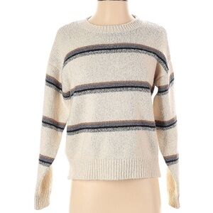 Warm Striped Cream Sweater | Winter Stripe Sweater | Like New | Size Small